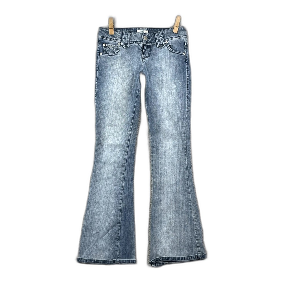So Wear It Declare It Bootcut Jeans Womens 3 Denim Stretch Flap Pockets Grunge